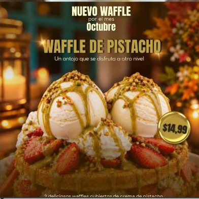 Waffle de pistacho